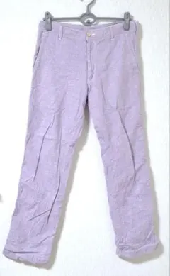 ユニクロ メンズ 薄紫 スリムフィットパンツ カジュアルパンツ