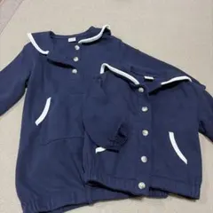 petit main セーラー襟 トレーナー ワンピースリンクコーデ　姉弟