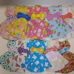 ハンドメイドマスク幼児〜低学年 リボン付き3枚セット 花柄