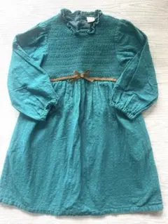 プティマイン ラメチェック 長袖ワンピース