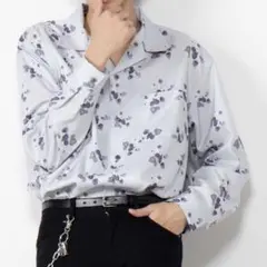 WEGO vintage ローズ総柄開襟ポプリンシャツ L