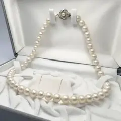 テリ抜群✨ 7.8-8.0mm アコヤ 本真珠ネックレス SILVER刻印