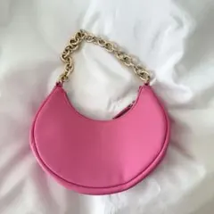 H&Mピンク ハンドバッグ ゴールドチェーン