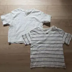 ホワイト・ストライプ Tシャツ 2枚セット　サイズ80cm