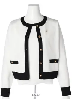 JUSGLITTY】✨新品✨ブローチ付き配色ニットアンサンブル 朱赤 - メルカリ