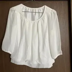 シャツ　白　ホワイト　M カットソー　ブラウス　フォーマル