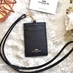 新品　正規品☆COACH(コーチ)メンズ ブラック レザー カードケース