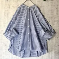 美品 ADAM ET ROPE アダムエロペ バッグツイストシャツ ストライプF