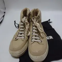 JIL SANDER ジルサンダー ベージュ レザー ハイカットスニーカー 37のサムネイル