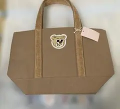 新品　ラブラリー　オールドテディ　ワッペントートバッグ／L ベージュ