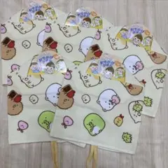 すみっコぐらし おでかけタオル ループタオル スタイ 食事エプロン 5枚セット