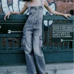 ZARA デニム　TRF カーゴ　ジャンプスーツ　オーバーオール