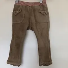 リボン付きコーデュロイパンツ ベージュ