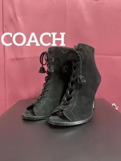COACH◇コーチ◇レディースレースアップスウェードショートブーツ　ピンヒールのサムネイル