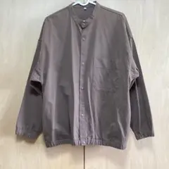 無印　ブラウン ノーカラージャケット M-L