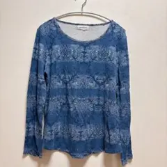 1点物✨LIZ Claiborne 長袖 Tシャツ 青ワッフル素材 トップス