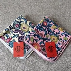 沖縄琉球 紅や タオルハンカチ　2枚セット　タグ付き