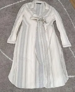 ZARA ストライプ柄 ロングシャツ 長袖