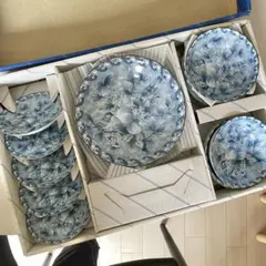 有田焼　双峰窯　青　染付　セット　小皿　豆皿　銘々皿　とんすい　食器セットのサムネイル