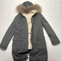 グレー モッズコート ファー付き