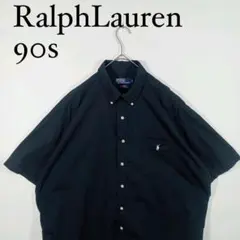 90s Ralph Lauren ブラック 半袖ボタンダウンシャツ　BLAKE
