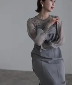 本日限定価格！atlo アトロ シフォンビスチェワンピース 結婚式 ドレス S