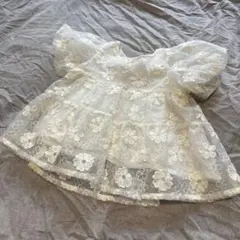 petitmain フラワー刺繍 シースルーチュニック 90サイズ