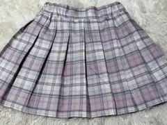 ピンクのチェックスカート インパン付き130