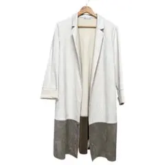 美品　ZARA（ザラ）バイカラー スエードロングコート　L