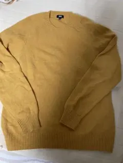 UNIQLO プレミアムラムクルーネックセーター XL マスタード