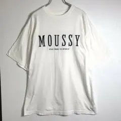 マウジー 刺繍ロゴTシャツ ホワイト 白 MOUSSY 半袖Tシャツ