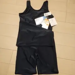 シンプル スクール 水着 ブラック 上下 セット 黒 スポーティ 