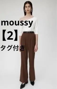 moussy♦︎センタープレスフレアパンツ♡スリムパンツ ブラウンのサムネイル