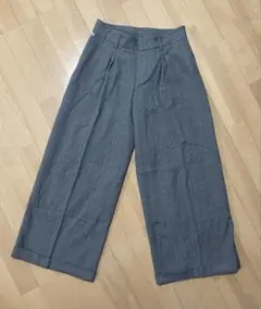 LACOSTE ウールワイドパンツ　サイズ40 グレー