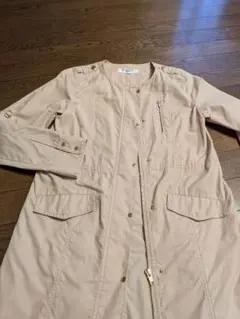 NATURAL BEAUTY BASIC ベージュ ノーカラートレンチコート S