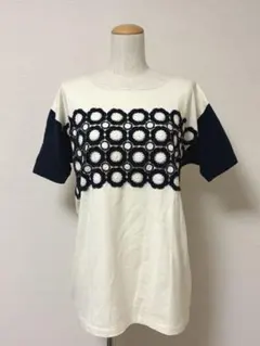 malla 刺繍 Tシャツ トップス レディース 花柄 刺繍レース 切り替えのサムネイル