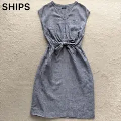 極美品✨SHIPS シップス リネン フロント リボン ワンピースのサムネイル