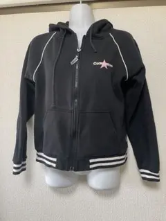 CONVERSE ジップアップパーカー ブラック ピンク