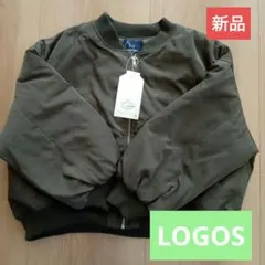 【新品タグ付き】ロゴス　ソデボリュームMA-1 カーキLしまむら