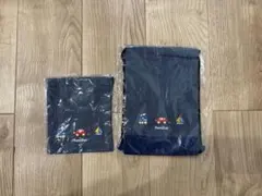 familiar 巾着袋 2点セット 乗り物 刺繍のサムネイル