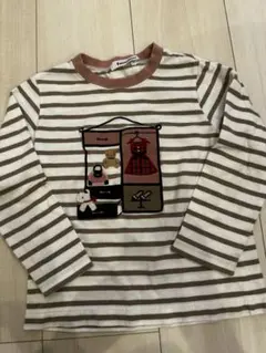 familiar ストライプ刺繍　長袖カットソー 110 ロンT