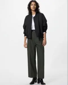 UNIQLO ユニクロ　タックワイドパンツ オリーブ　M