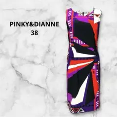 PINKY&DIANNE 幾何学柄ノースリーブワンピース 38