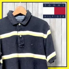 TOMMY HILFIGER ネイビーストライプポロシャツ