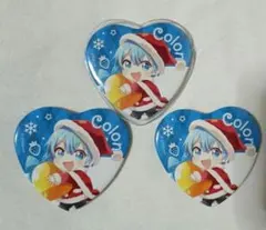 すとぷり　ころん　ハートの缶バッチ　デフォ　winter クリスマス　サンタ