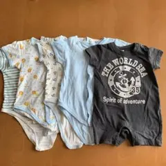 70半袖ロンパース＋肌着4枚セット