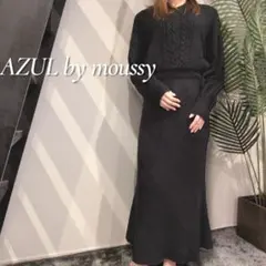 AZUL by moussy 2WAYケーブルニットワンピース Aライン