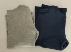 長袖アンダーシャツ グレー ネイビー 2色セット　150cm