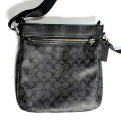 【美品】COACH チャールズ シグネチャー ショルダーバッグ PVC