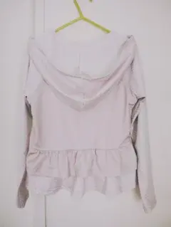 水玉模様 フード付きラッシュガード 120cm　パステルカラー　フリル